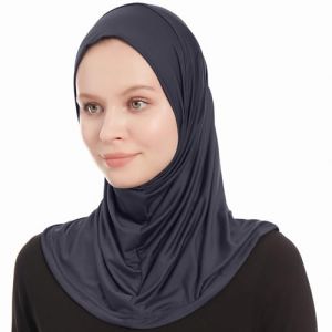 Bleu Marine Hijab Femme Musulmane &ndash; Al Amira Hijab a Enfiler Premium Jersey Turban Wrap &ndash; Chale Foulard Moderne Islamique Pour Voile Femme Doux - Ch&acirc;le Pour Robe De Pri&egrave;re Enfiler (Bleu Marine) (ShawlFactory, neuf)