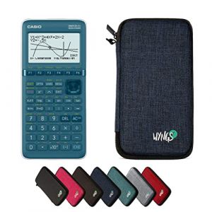 Casio Graph 25+E II avec Housse de Protection WYNGS Incluse Bleu - Calculatrice Graphique - Pack de Base (CALCUSO, neuf)