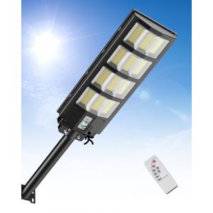 Bellanny 600W Lampe Solaire Exterieur - 468 LED Solaire Exterieur Lampadaire, 6500K DéTecteur de Projecteur LED Jardin Lampe avec TéLéCommande, IP65 Impermable Pour Rue Garage Éclairage public (yeartime, neuf)