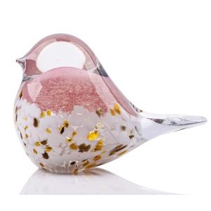 WUBIANJIE &ndash; Statue d'oiseau en verre souffl&eacute; &agrave; la main, objet d&eacute;coratif animal art, pour salon, chambre &agrave; coucher, &eacute;tag&egrave;re de biblioth&egrave;que, table basse, petits ornements, d&eacute;coration de maison (rose) (yangshangmaohang, neuf)