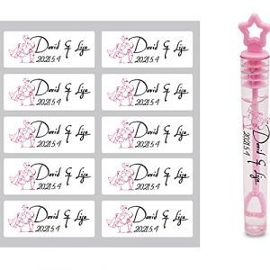 Lot de 100 &eacute;tiquettes &agrave; bulles personnalis&eacute;es pour mariage, &eacute;tiquettes transparentes, imperm&eacute;ables pour tasses, verres &agrave; vin, boissons, autocollants faits &agrave; la main (2,5 cm x 5 cm) (XINGFADIAN, neuf)