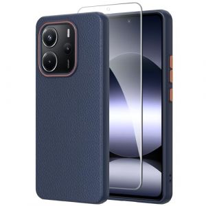 Nevecover Coque pour Xiaomi Redmi Note 14 4G avec 1 Pi&egrave;ces Verre Tremp&eacute; Protection &eacute;cran,Transparent Housse Etui Silicone TPU Souple Case pour Xiaomi Redmi Note 14 4G (6.67") - Bleu Marine (Tianenz Store, neuf)