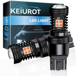 Keiurot Ampoule T20 W21/5w LED 7443 7444NA Utilis&eacute; T20 Pour Feux de Recul Feu Arri&egrave;re Phares Antibrouillard DRL Feux de Jours Ampoules de Stop Pour Voiture et moto Ambre 2PCS (Keiurot, neuf)