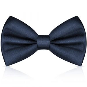 URAQT Homme Noeuds Papillon, Nœud Papillon pour Homme Réglable en gabardine de smoking solide, Couleur unie Noeud papillon pour Noeud papillon pour enfants et hommes pour Mariage Fête, Bleu Marine (Cinye, neuf)