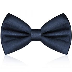 URAQT Homme Noeuds Papillon, Nœud Papillon pour Homme Réglable en gabardine de smoking solide, Couleur unie Noeud papillon pour Noeud papillon pour enfants et hommes pour Mariage Fête, Bleu Marine (Petit Wudong, neuf)