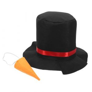 COHEALI 1 Jeu Chapeau De Bonhomme De Neige Chapeau De Costume De Noël Chapeau Et Nez De Bonhomme De Neige Kit De Fabrication De Bonhomme De Neige De Noël Chapeaux En Tissu Cadeau Carotte (Second Speed SS, neuf)