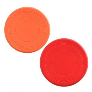 Fc'Noqgn 2 disques Volants antidérapants en Silicone Souple Jouets pour Parents et Jeunes Enfants Sports d'extérieur,Orange,Rouge (Jingjingxi, neuf)