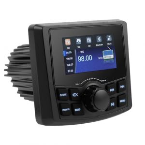 Liwogi Autoradio Bateau &eacute;tanche Lecteur AM/FM MP5 Audio &Eacute;tanches R&eacute;cepteur de Musique &Eacute;tanche IPX6 BT5.0 pour Yachts, Bateaux Marins Camper (UKAUTO, neuf)