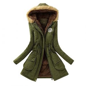 Veste d'hiver pour femmes, Veste d'hiver pour femmes avec grand col en fourrure Manteau chaud en peluche Femme Veste d'hiver Parka d'hiver chaud Slim Longue veste d'hiver (kunlunbaihuo, neuf)