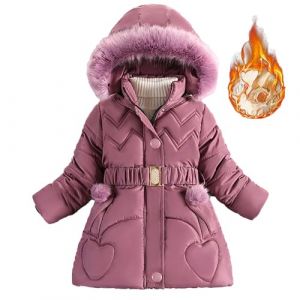 Generisch Veste Rembourr&eacute;e Longue Et &Eacute;paisse Pour Fille Style &Eacute;tranger Mode F&eacute;minine Veste Rembourr&eacute;e En Duvet Hiver, lilas, 9-10 ans (⭐⭐⭐⭐⭐Five star⭐⭐⭐⭐⭐⭐, neuf)