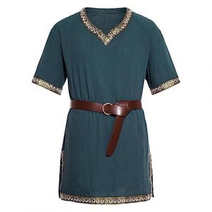 Gefomuofe Gilet médiéval pour homme, lilas, costume médiéval, Halloween, tunique, chemise à lacets, sans manches, manteau, costume victorien, lilas, veste de cosplay, Marine, L (SDFKLJV, neuf)