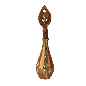 Sharvgun Surmadani Old Antique Pot Hand Bottle Surma Dani Design Islamique Eyeliner Kajal Holder 7,6 cm - Cuivre Doré (Good Win, neuf)