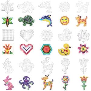 RNHDLY 15 Plaque Perle a Repasser, Panneau de Perles en Plastique, Plaque pour Perles &agrave; Repasser Transparente, Plaque Perles a Repasser avec Mod&egrave;les de Papier pour Bricolage &agrave; la Main Enfants Cadeau (YuanYuanShangWu, neuf)