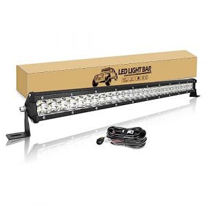 RIGIDON Barre LED 61cm 24 Pouces 180W Rampe LED 12V avec Faisceau de Câblage kit, Spot Phare de Travail LED, Barre Lumineuse LED pour 4x4 Offroad Camion Tracteur Voiture Véhicules Atvs Utvs (JIANDAO, neuf)