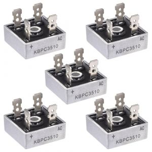 ALLECIN KBPC3510 Pont de Diode Redresseur 35A 1000V KBPC 3510 Diodes de Redressement de Silicium Monophas&eacute;e 35 Amp&egrave;re 1000 Volt 4 Broches (Lot de 5 pi&egrave;ces) (ALLECIN E.C. EU, neuf)