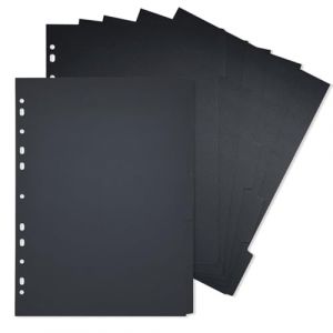 DY.2ten 10 feuilles Intercalaires A4, Pour Classeur A4 11 Anneaux, Noir Papier &eacute;pais S&eacute;parateurs Notes Planificateur，Carton de 250 g/m&sup2; (SHUL, neuf)