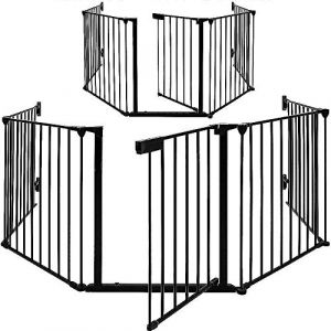 OHMG Barri&egrave;re de s&eacute;curit&eacute; Enfant,Barriere Escalier Pliable en M&eacute;tal,Grille de Protection m&eacute;tal Grande Version 310CM,Barri&egrave;re de S&eacute;curit&eacute; Enfant de Protection de Chemin&eacute;e,5 Panneaux (jusiZL, neuf)