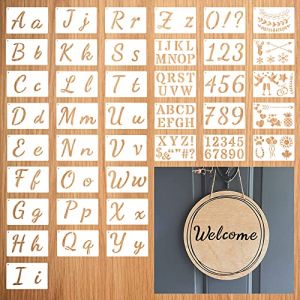 Kleemeiero 40 PCS Alphabets Numéro Pochoirs Réutilisable en Plastique, pour Peinture, Lavable Pochoir de Lettres Normographe Lettre et Chiffre pour Scrapbook (Smaejhgmlsbj, neuf)