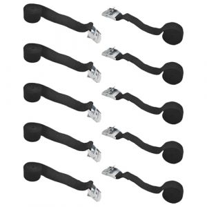 VINEST 10 Pi&egrave;ces Petite Sangle Arrimage R&eacute;glables 1m, Noir Sangles D'arrimage Charge Maximale 250kg, Sangle Porte Velo en Zinc Alliage, Sangle Velo avec Boucle de Serrage, pour Moto, Voiture (Yieng, neuf)