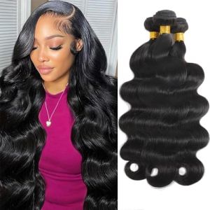 Tissage Bresilien en lot Cheveux Humain Ondul&eacute; Vierge Hair 3 Bundles Tissage Bresilien M&egrave;ches Br&eacute;silien 100% Body Wave Human Hair Naturelle Couleur (18 20 22 pouces) (ELEE'S HAIR, neuf)