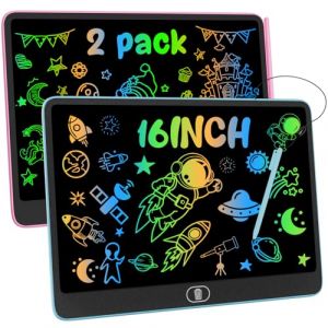Ardoise Magique LCD 16 Pouces 2 Pi&egrave;ces - Tableau Dessin Enfant &Eacute;cran Couleur 60% Plus Lumineux - Cadeau &Eacute;ducatif Anti-Lumi&egrave;re Bleue pour No&euml;l Anniversaire (Gar&ccedil;on Fille) (Yahuidirect, neuf)
