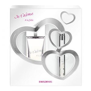 JE T'AIME A La Folie Coffret Cadeau pour Femme Eau de Parfum 100 ml + Vapo de Sac 12 ml • EVAFLORPARIS (Parcolux, neuf)