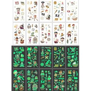 QQY 10 stickers tatouage temporaire lumineux, style mixte autocollant tatouage temporaire, tatouage lumineux, tatouage faux papillon sirène ou plus maquillage de fête (M) (EONYUANGUO, neuf)