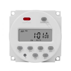 CN101S Intervalle de 1 Seconde 5V 12V 24V 110V 220V Minuterie Digitale LCD 7 Jours Semaine programmable Cycle Automatique Relais (24V) (ffmm, neuf)
