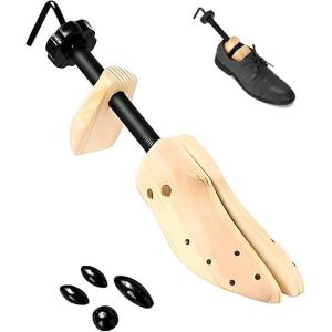 Nicoone Embauchoir Chaussures Unisexe,Civi&egrave;re Chaussures en Bois de Pins avec 4 Coussinets,Largeur et Longueur R&eacute;glable (1, 38-41) (Dibrgreat, neuf)