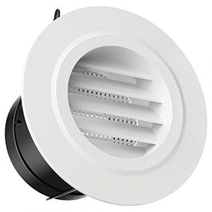 Hon&Guan Grilles d&rsquo;a&eacute;ration 75mm, avec Moustiquaire, Grille Aeration Ronde, Bouche vmc 75mm, Grille de Ventilation Pour SDB, WC, Cuisine, Garage, Montage sur Plafond ou Mur (EU AOYUN Direct, neuf)
