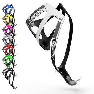 IMPALAPRO Porte Bidon Carbone L&eacute;ger Et Durable 18gr - Porte Bidon Velo Universelle pour VTT Et V&eacute;lo De Route - Porte Gourde Velo - Porte Bouteille Velo - Porte-gobelet V&eacute;lo (Blanc) (IMPALAPRO, neuf)