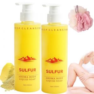 Savon au soufre, gel douche et gel douche liquide. Gel douche et nettoyant multi-actions, nettoyant et réparateur, doux et quotidien, hydrate les peaux sèches. (2 pièces) (weiyangyang, neuf)