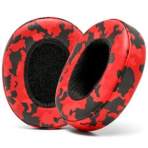 Coussinets de Rechange WC pour Casque Supra-auriculaire Skullcandy Hesh 3 et Crusher, fabriqu&eacute;s par Wicked Cushions | Durabilit&eacute;, &eacute;paisseur et Confort am&eacute;lior&eacute;s | Red Camo (Wicked Cushions EU, neuf)