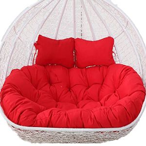 AUGRAV 2 Places Oeuf Chaise Balançoire Coussin Extérieur,Hamac Suspendu Chaise Coussin De Remplacement pour 2,Lavable Épais Grande 2 Personnes Chaise Balançoire en Osier,Imperméable Et Résistant Au (zhenfukuajing, neuf)