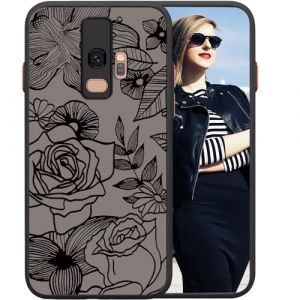 POUHYE Coque pour Samsung Galaxy S9 Etui, Case de Protection Antichoc en Silicone Souple, Coque Mate Translucide Anti-Rayures Dur PC, Housse Prot&eacute;ger L'appareil Photo, 3D Imprim&eacute; Rose Design (SUPGUARD-EU, neuf)