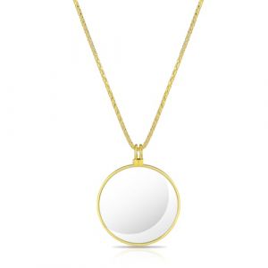 Loupe monocle, loupe collier loupe, loupe 5X, loupe suspendue avec cha&icirc;ne pendentif lentille dor&eacute;e mini collier pendentif loupe lentille en verre, monocle avec cha&icirc;ne loupe pour lire des livres, (xilian cui, neuf)