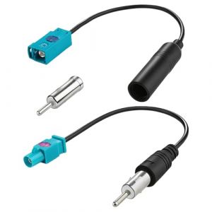 Arvoni Adaptateur Antenne Autoradio Fakra vers DIN ISO avec Connecteur Fakra Femelle vers Prise DIN, Adaptateur D&rsquo;antenne Autoradio Compatible avec Radio HD et Lecteur CD (XingJiaHongSheng, neuf)