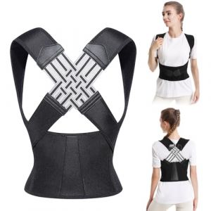 AUEJACKY Correcteur De Posture,Redresseur De Dos,Ceinture Dorsale Femme,Am&eacute;liorez Votre Posture Et Soulagez Instantan&eacute;ment Les Maux De Dos Avec l'Attelle De Correction De Posture R&eacute;glable - Xl (valovshou, neuf)