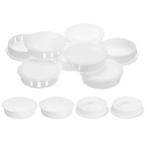 QUARKZMAN 12Pcs Bouchon de Trou en Nylon, 39.5-40mm Diamètre de Trou Bouchon d'étanchéité Rond Souple et Flexible de Verrouillage Bouchons en Caoutchouc pour Bouteille, Tuyau, Cuisine, Blanc (QUARKZMAN, neuf)