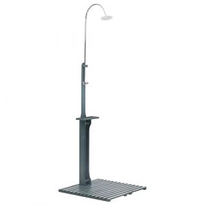 vidaXL Douche de Jardin Douche de Camping Douche de Patio Douche d'Extérieur Douche d'Arrière-Cour Résistance aux Intempéries Anthracite Bois (LANSUDA, neuf)