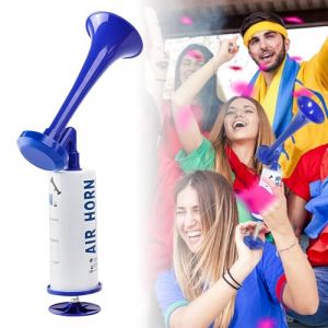 Zimoer Corne de Brume Supporter Manuelle, Klaxon &agrave; Air Comprim&eacute;, Pompe &agrave; Main Air Corne Klaxon S&eacute;curit&eacute; du Bateau Klaxon de Signalisation pour Football Match, F&ecirc;te, &eacute;v&eacute;nements Sportifs (Bleu) (xpurplei, neuf)