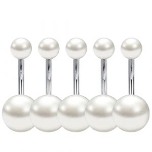 IKOPFLN 5 pièces Piercing Nombril Acier Chirurgical Perle Diamant Piercing Nombril Piercing Bijoux pour Femmes Hommes (IKOPFLN, neuf)
