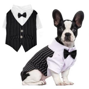 Qiana Chemise Chien, Costume SmokingChien de Petite et Moyenne Taille, ChienDeguisement Halloween, Costume Chien Spectacle Sc&eacute;nique, Ensemble deCostume PourChien, HalloweenChien Chat (M) (HUHGU, neuf)