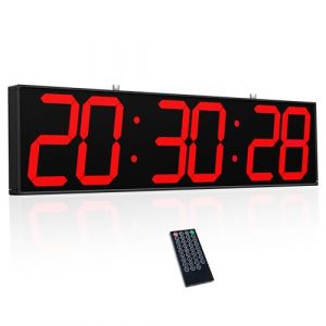 CHKOSDA Horloge murale num&eacute;rique double face de 70,1 cm, grande horloge LED multifonctionnelle avec minuterie, affichage de la temp&eacute;rature et de la date, horloge num&eacute;rique &agrave; suspendre pour couloirs (ChihaiKosda, neuf)