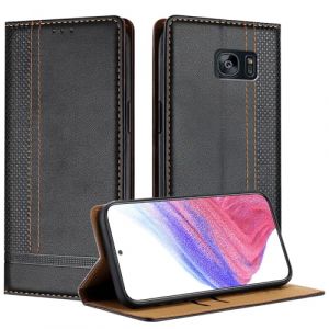 Mo-Beauty Coque pour Samsung Galaxy S7 Edge, Etui pour Samsung S7 Edge, Housse avec Fermeture Magnétique Porte Cartes 360 Degrés Antichoc Protection Stand Fonction - Noir (Mo-Beauty EU Store, neuf)