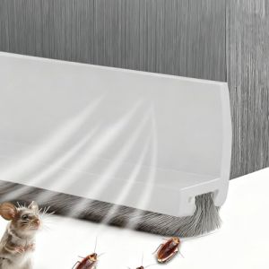 OIXEYA Joint Porte, 100cm Boudin de Porte Isolant Auto-Adh&eacute;sif, Bas de Porte Isolant Isolation Phonique with Brosse, Id&eacute;al pour L'Isolation Contre Le Froid, Le Bruit&l'humidit&eacute;,Anti-Poussi&egrave;re(Blanc) (DINODANUBE TRADING, neuf)
