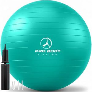 ProBody Pilates Ballon d'exercice pour yoga, chaise de stabilit&eacute;, ballon d'accouchement de qualit&eacute; gym pour grossesse, fitness, &eacute;quilibre, entra&icirc;nement et physioth&eacute;rapie (turquoise, 75 cm) (ProBody Pilates EU, neuf)