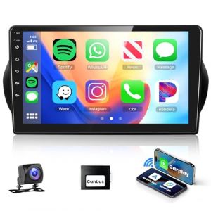 Podofo Autoradio Carplay pour Citro&euml;n Nemo/Peugeot Bipper/Fiat Fiorino Qubo 2008-2017, &eacute;cran Tactile 10,1 Pouces 2G+64G avec Carplay sans Fil, Android Auto, BT/GPS/WiFi/FM/RDS et cam&eacute;ra de recul (Podofo, neuf)