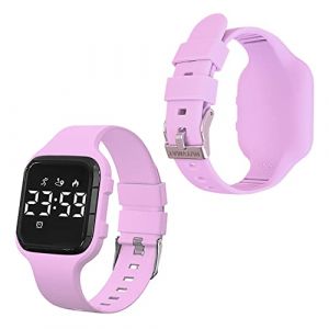 HUYVMAY Podom&egrave;tre Montre pour Femmes et Enfants, Montre Bracelet Fitness Non Connect&eacute;e sans App,Chargement USB 1 Heure pour 21 Jours d'Utilisation, Podom&egrave;tre, Calories Compteur, Minuterie, 3 R&eacute;veils (HuiRuiYuan, neuf)