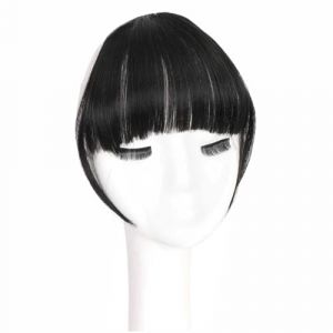 Frange a Clip Cheveux Frange à Clip-Fausse Frange Pince à Cheveux Brun Foncé Clip sur Frange Vrais Cheveux Humains Frange de Rideau d'air for Femmes Clips Frange Extensions de Cheveux Frange Courbe Fr (longlongshangmaohang, neuf)